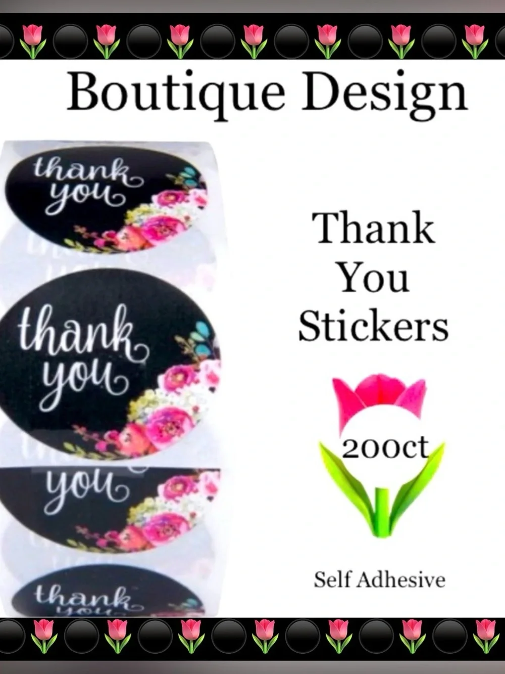 200ct~Thank you Stickers W/Bonus Bags 🌟🆕🌟  (2 Rolls For $20)